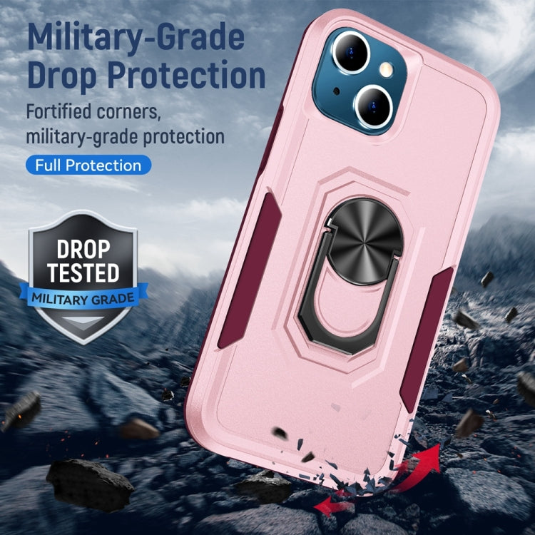 For iPhone 13 mini Ring Kickstand Heavy Duty Shockproof Phone Case