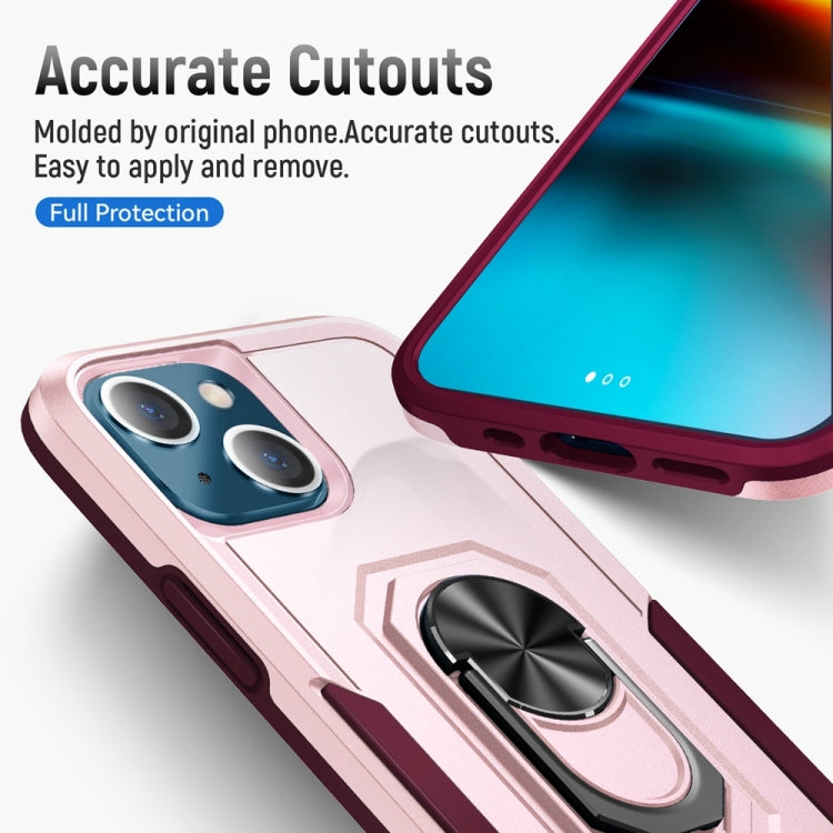 For iPhone 13 mini Ring Kickstand Heavy Duty Shockproof Phone Case