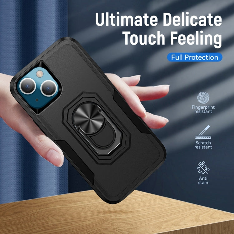 For iPhone 13 mini Ring Kickstand Heavy Duty Shockproof Phone Case