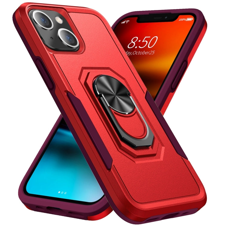 For iPhone 13 mini Ring Kickstand Heavy Duty Shockproof Phone Case