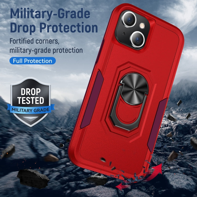 For iPhone 13 mini Ring Kickstand Heavy Duty Shockproof Phone Case