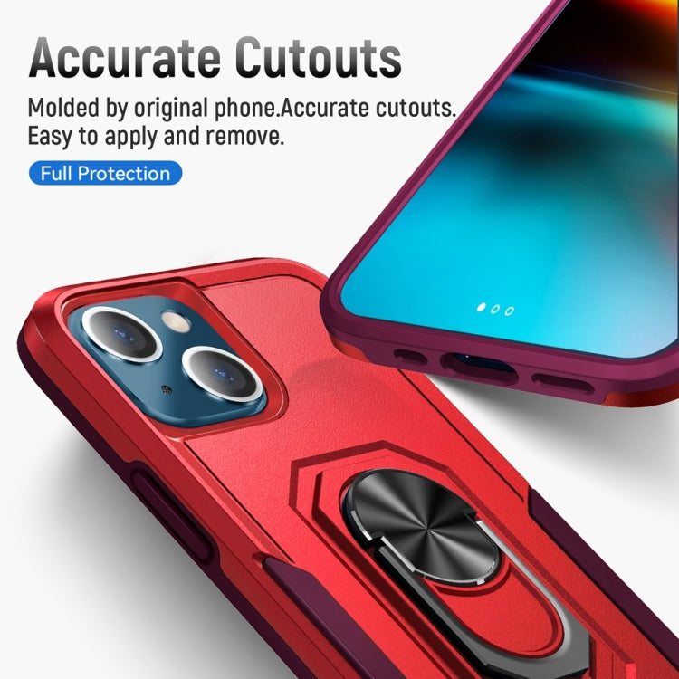 For iPhone 13 mini Ring Kickstand Heavy Duty Shockproof Phone Case