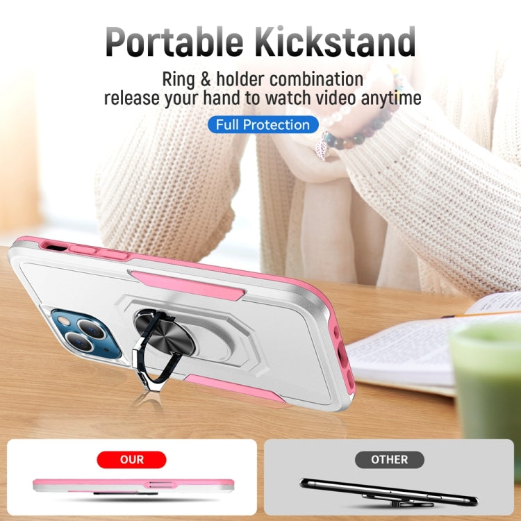 For iPhone 13 Ring Kickstand Heavy Duty Shockproof Phone Case