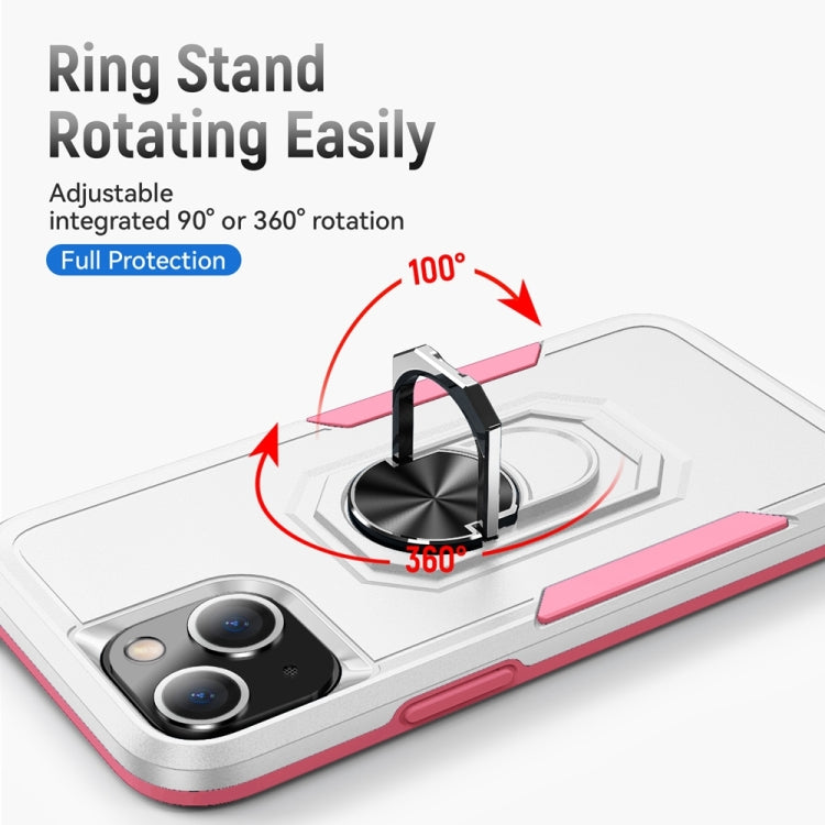 For iPhone 13 Ring Kickstand Heavy Duty Shockproof Phone Case