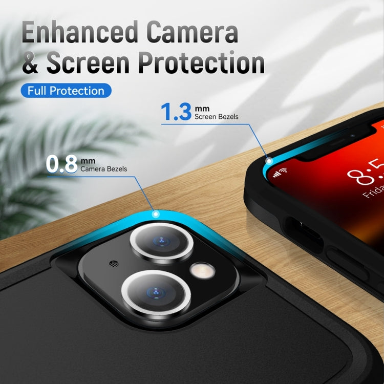 For iPhone 13 Ring Kickstand Heavy Duty Shockproof Phone Case
