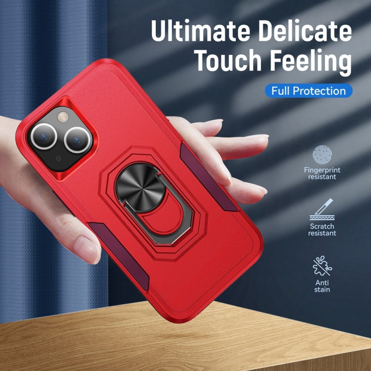 For iPhone 13 Ring Kickstand Heavy Duty Shockproof Phone Case