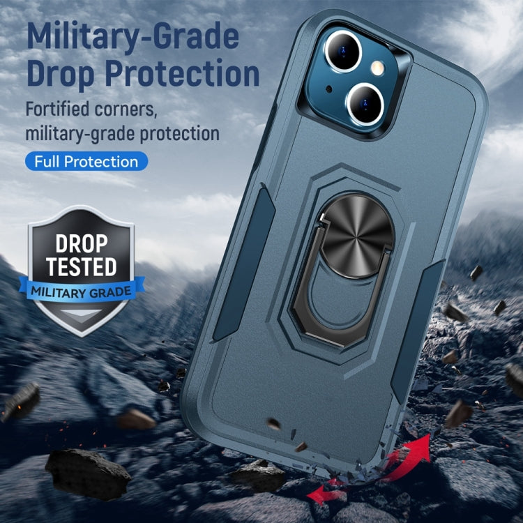 For iPhone 13 Ring Kickstand Heavy Duty Shockproof Phone Case