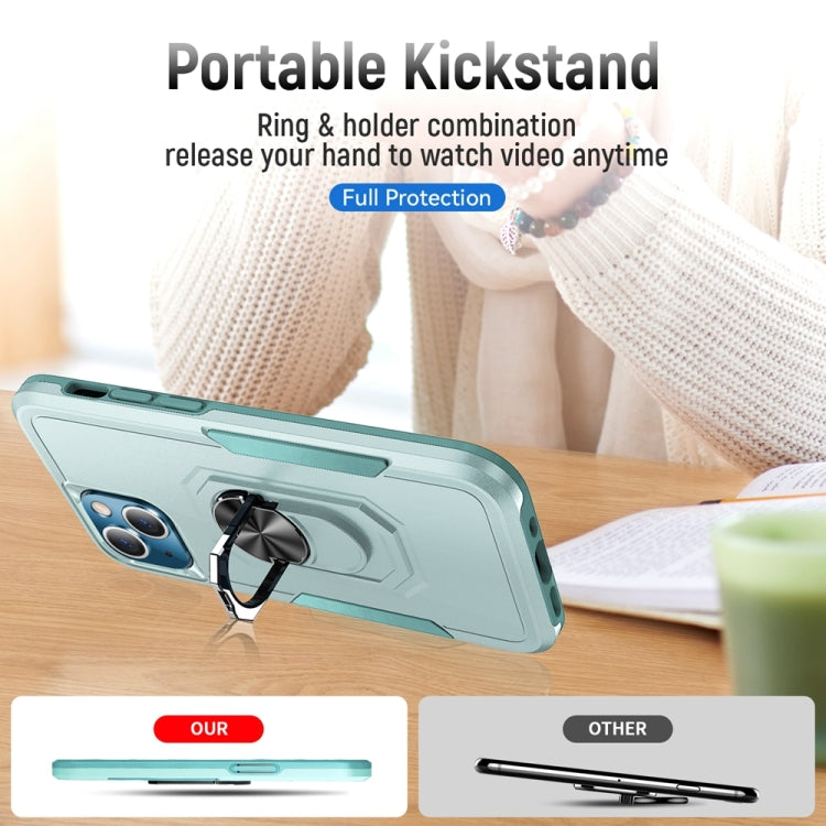 For iPhone 13 Ring Kickstand Heavy Duty Shockproof Phone Case
