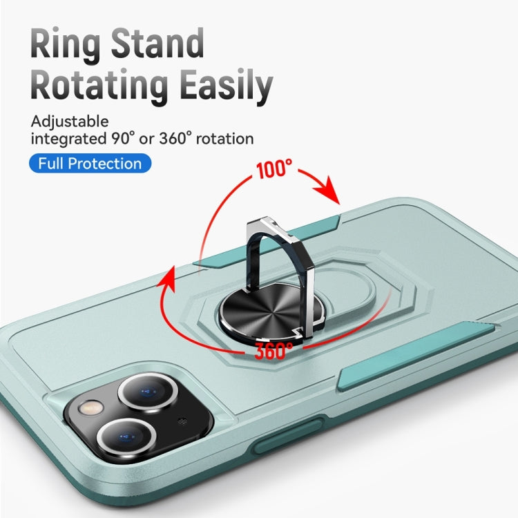 For iPhone 13 Ring Kickstand Heavy Duty Shockproof Phone Case