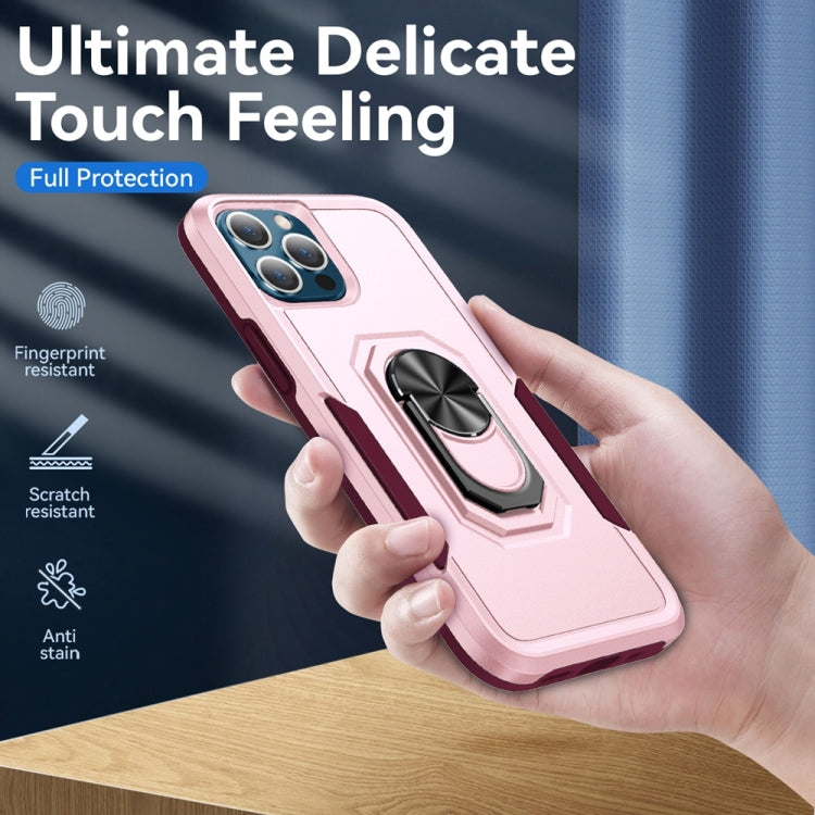 For iPhone 13 Pro Ring Kickstand Heavy Duty Shockproof Phone Case