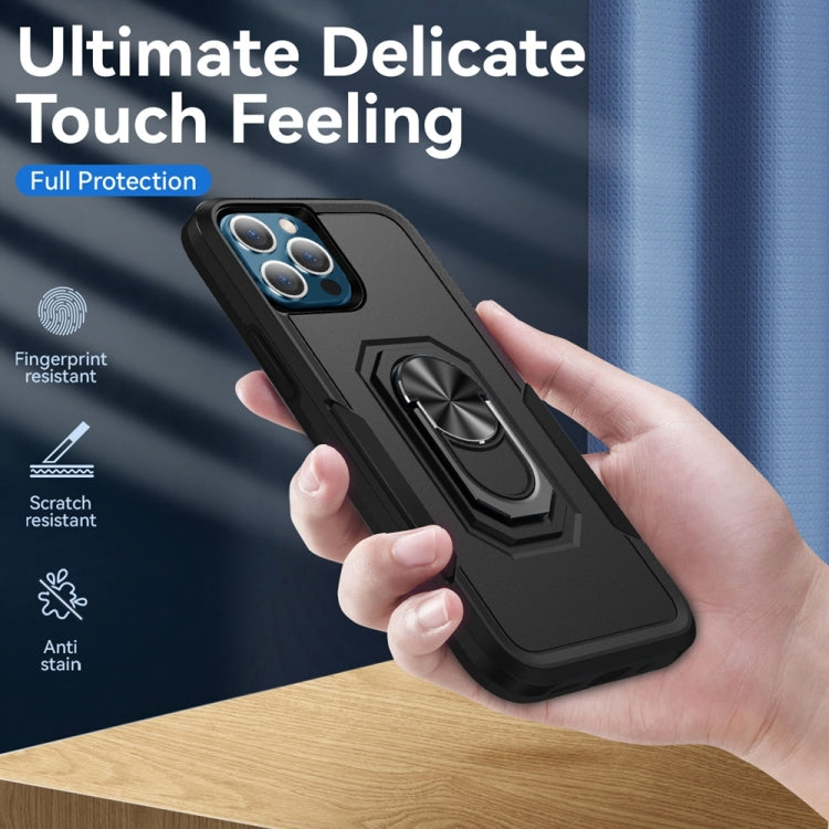 For iPhone 13 Pro Ring Kickstand Heavy Duty Shockproof Phone Case