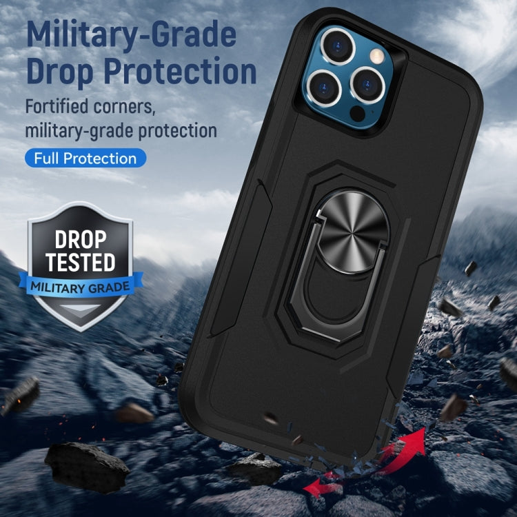 For iPhone 13 Pro Ring Kickstand Heavy Duty Shockproof Phone Case