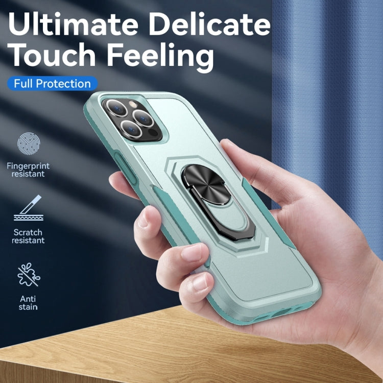 For iPhone 13 Pro Ring Kickstand Heavy Duty Shockproof Phone Case