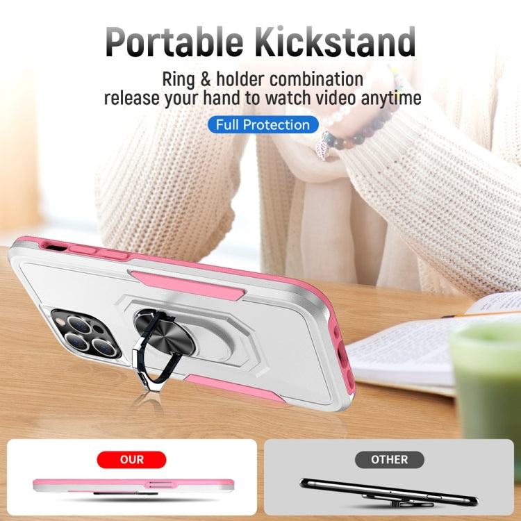 For iPhone 13 Pro Max Ring Kickstand Heavy Duty Shockproof Phone Case