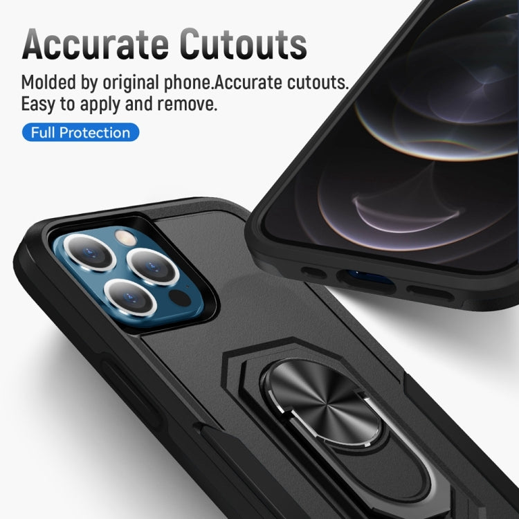 For iPhone 13 Pro Max Ring Kickstand Heavy Duty Shockproof Phone Case