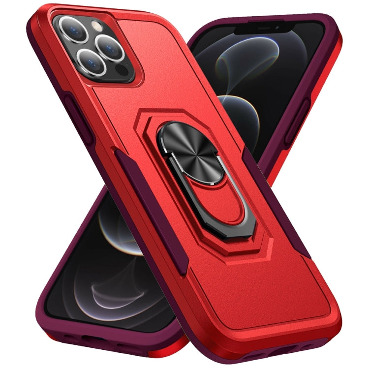 For iPhone 13 Pro Max Ring Kickstand Heavy Duty Shockproof Phone Case