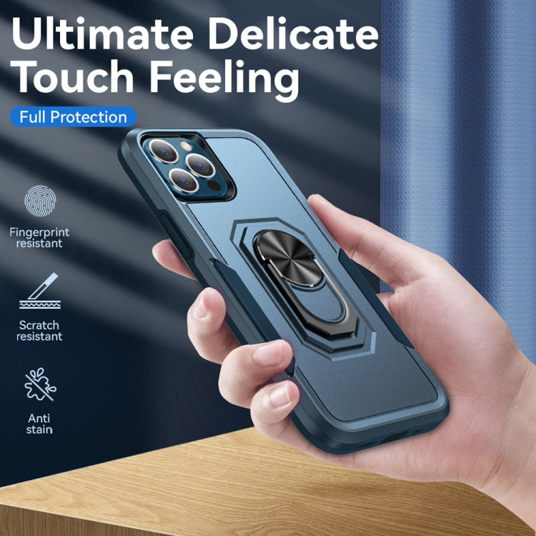 For iPhone 13 Pro Max Ring Kickstand Heavy Duty Shockproof Phone Case