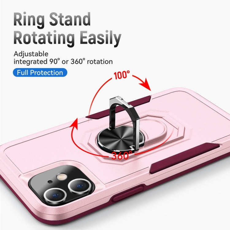 For iPhone 12 mini Ring Kickstand Heavy Duty Shockproof Phone Case