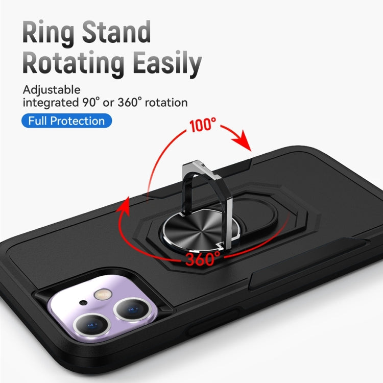 For iPhone 12 mini Ring Kickstand Heavy Duty Shockproof Phone Case