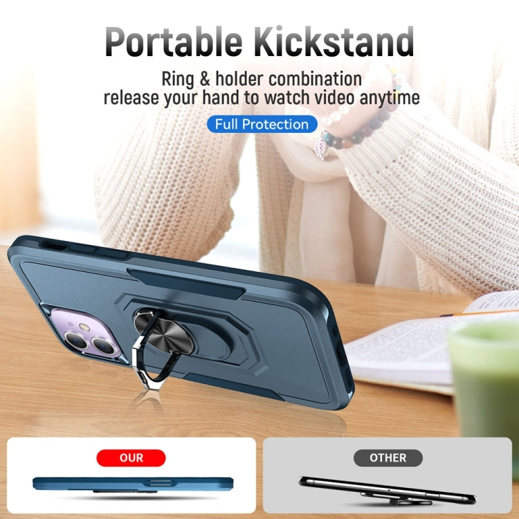 For iPhone 12 mini Ring Kickstand Heavy Duty Shockproof Phone Case
