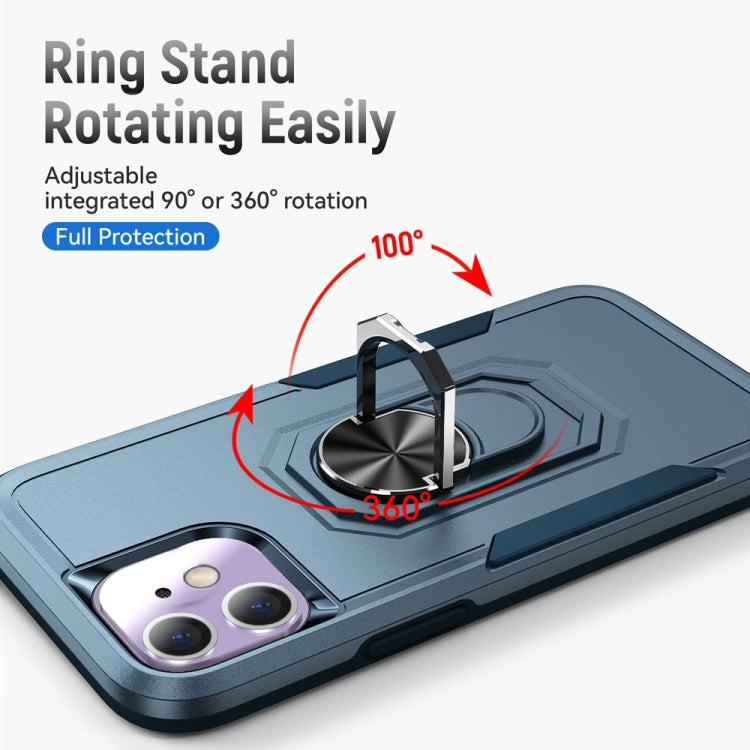 For iPhone 12 mini Ring Kickstand Heavy Duty Shockproof Phone Case