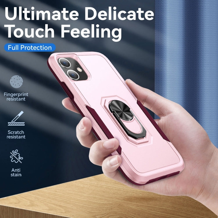For iPhone 11 Ring Kickstand Heavy Duty Shockproof Phone Case