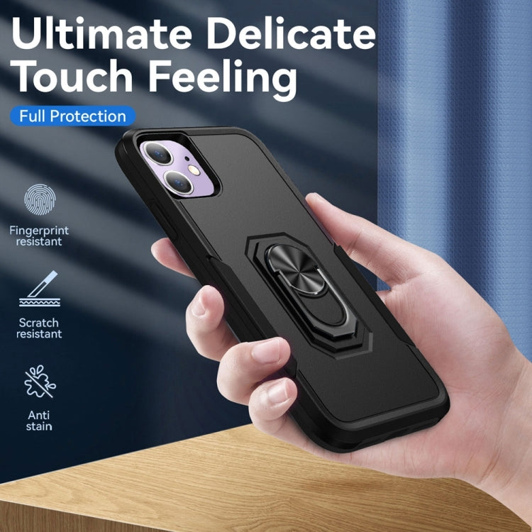 For iPhone 11 Ring Kickstand Heavy Duty Shockproof Phone Case