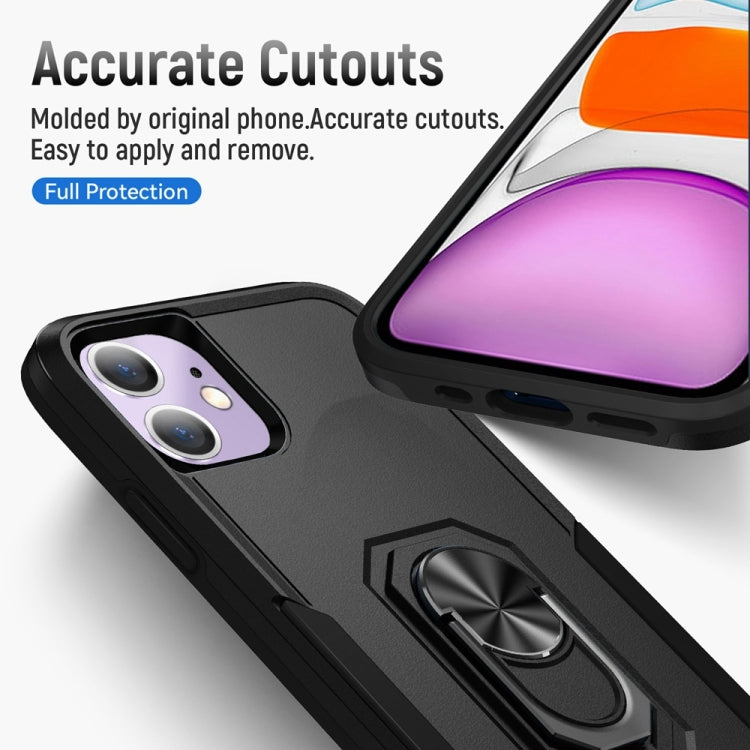 For iPhone 11 Ring Kickstand Heavy Duty Shockproof Phone Case