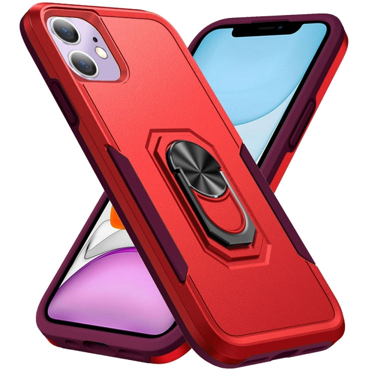 For iPhone 11 Ring Kickstand Heavy Duty Shockproof Phone Case
