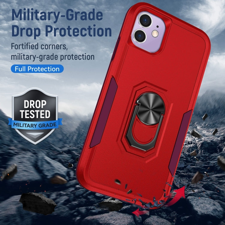 For iPhone 11 Ring Kickstand Heavy Duty Shockproof Phone Case