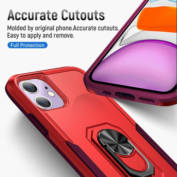 For iPhone 11 Ring Kickstand Heavy Duty Shockproof Phone Case