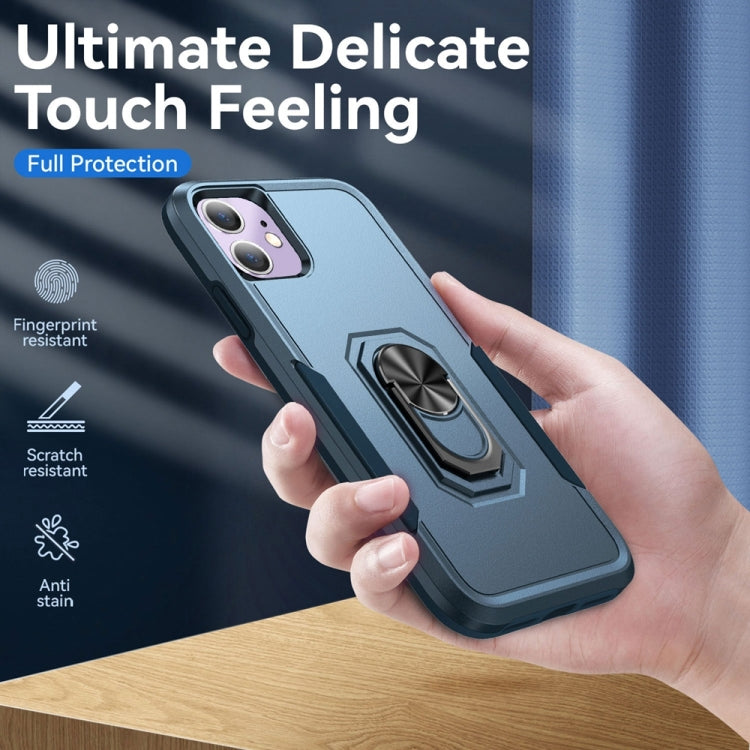 For iPhone 11 Ring Kickstand Heavy Duty Shockproof Phone Case