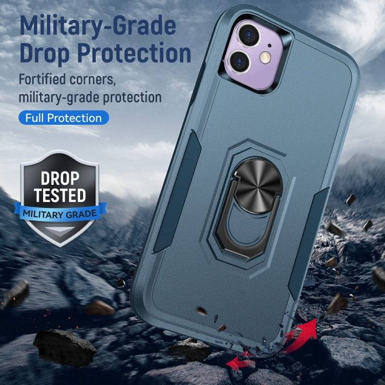 For iPhone 11 Ring Kickstand Heavy Duty Shockproof Phone Case
