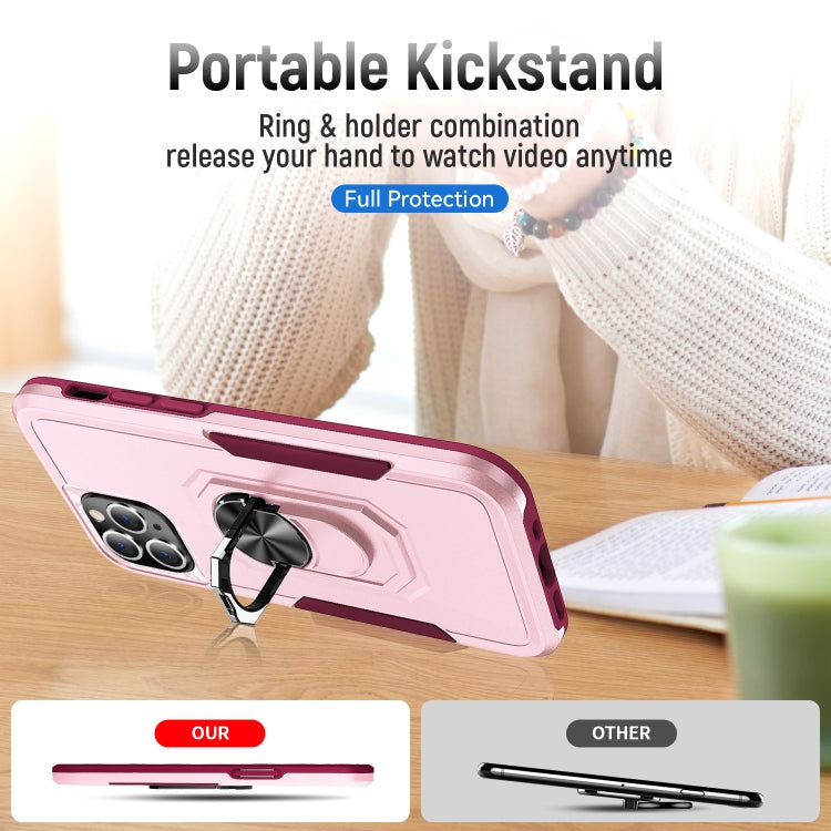 For iPhone 11 Pro Ring Kickstand Heavy Duty Shockproof Phone Case