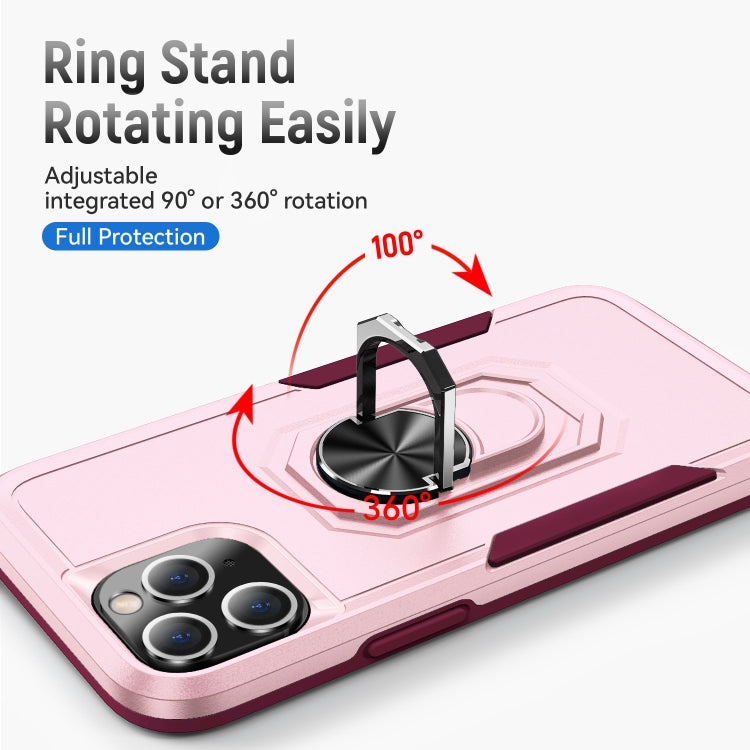 For iPhone 11 Pro Ring Kickstand Heavy Duty Shockproof Phone Case