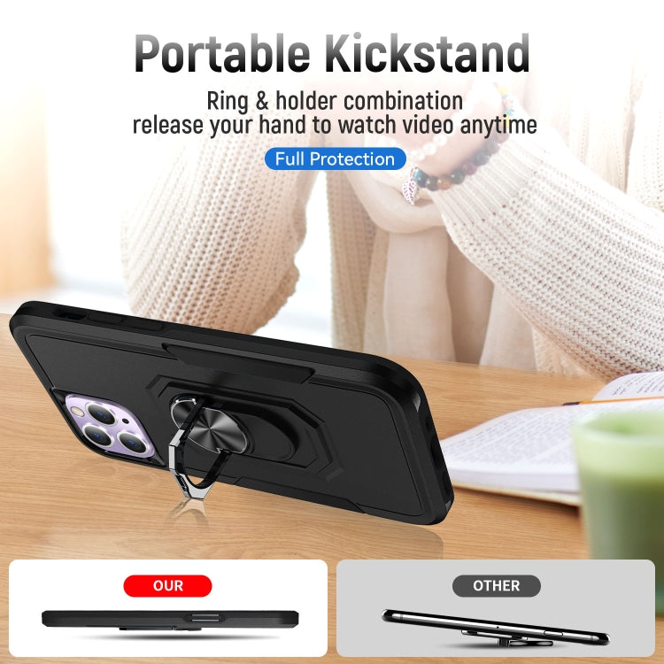 For iPhone 11 Pro Ring Kickstand Heavy Duty Shockproof Phone Case