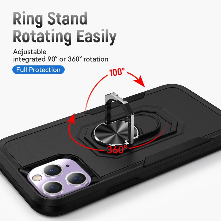 For iPhone 11 Pro Ring Kickstand Heavy Duty Shockproof Phone Case