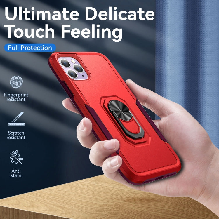 For iPhone 11 Pro Ring Kickstand Heavy Duty Shockproof Phone Case