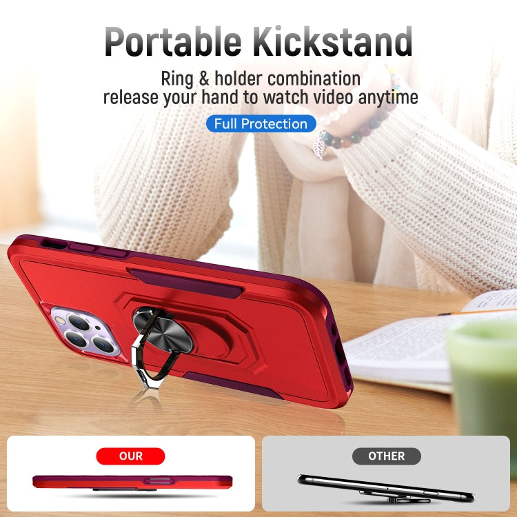 For iPhone 11 Pro Ring Kickstand Heavy Duty Shockproof Phone Case