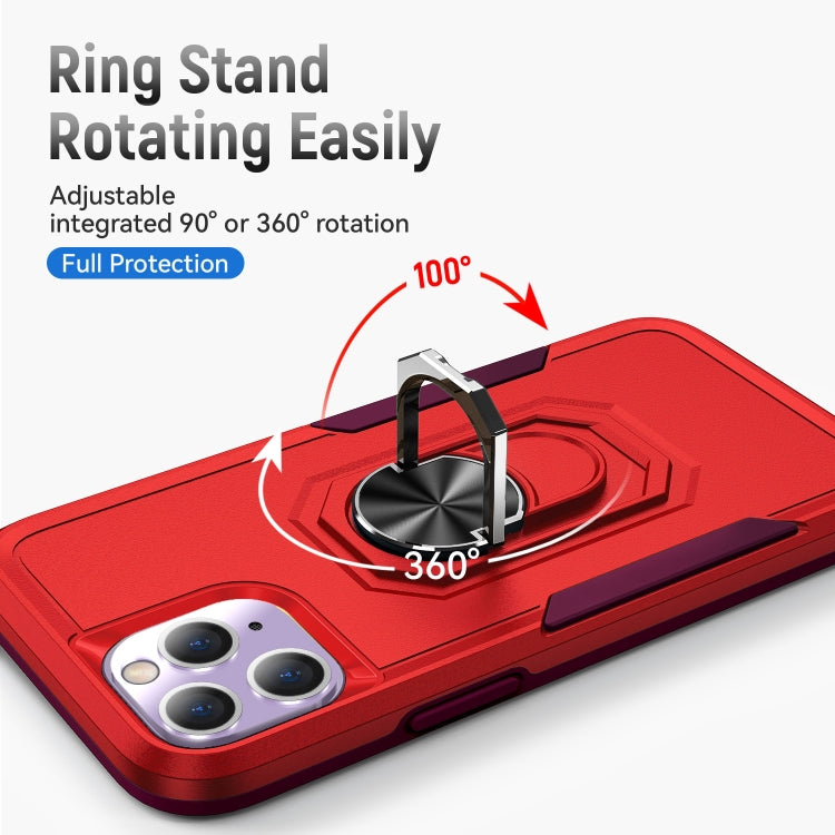 For iPhone 11 Pro Ring Kickstand Heavy Duty Shockproof Phone Case
