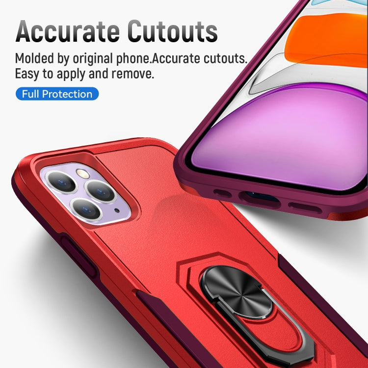 For iPhone 11 Pro Ring Kickstand Heavy Duty Shockproof Phone Case