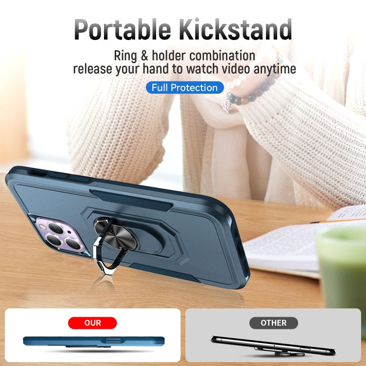 For iPhone 11 Pro Ring Kickstand Heavy Duty Shockproof Phone Case