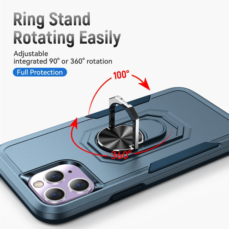 For iPhone 11 Pro Ring Kickstand Heavy Duty Shockproof Phone Case