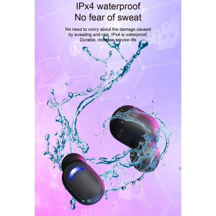 E10 Intelligent Noise Reduction E-sports Gaming Bluetooth Earphone with Three-screen Battery Display Charging Box, Support Siri & Power Bank