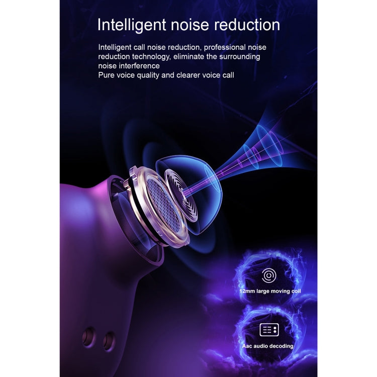 E10 Intelligent Noise Reduction E-sports Gaming Bluetooth Earphone with Three-screen Battery Display Charging Box, Support Siri & Power Bank
