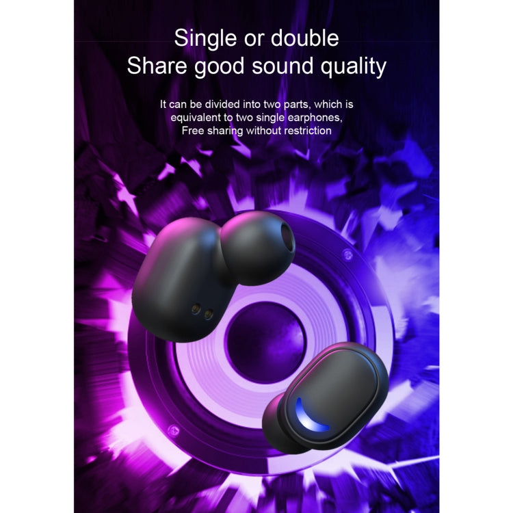 E10 Intelligent Noise Reduction E-sports Gaming Bluetooth Earphone with Three-screen Battery Display Charging Box, Support Siri & Power Bank