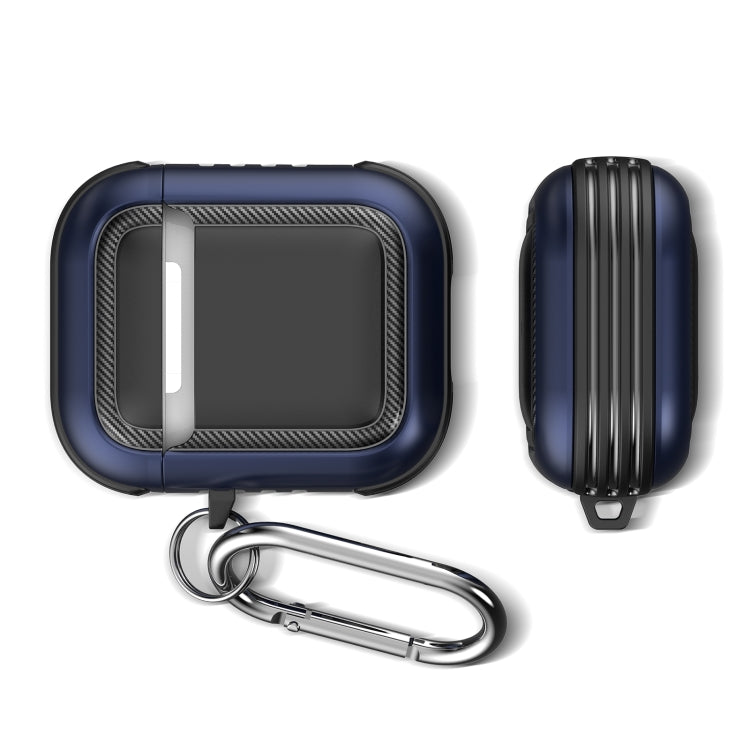 Wireless Earphones Shockproof TPU + PC Protective Case with Carabiner For AirPods 1 / 2