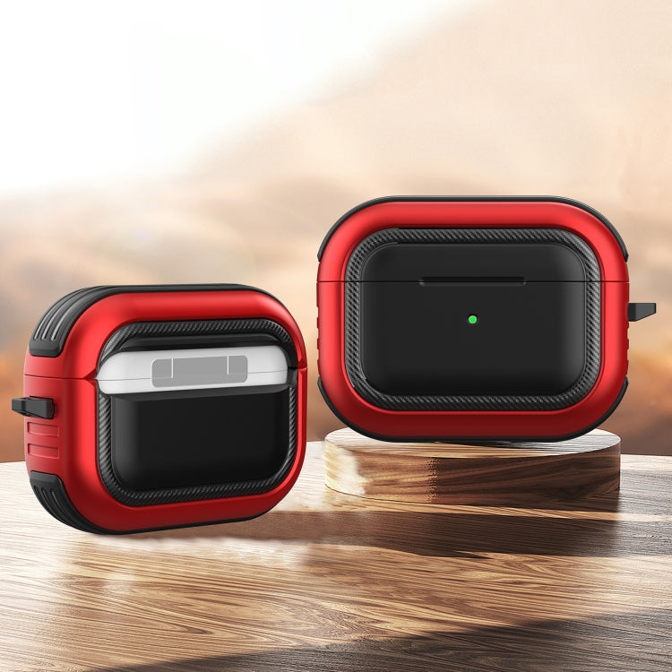 Wireless Earphones Shockproof TPU + PC Protective Case with Carabiner For AirPods Pro