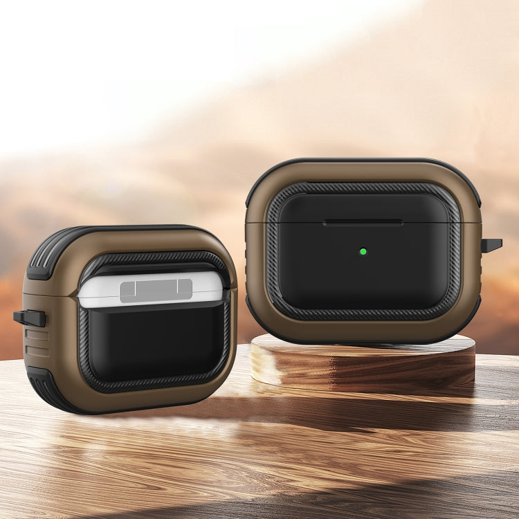 Wireless Earphones Shockproof TPU + PC Protective Case with Carabiner For AirPods Pro