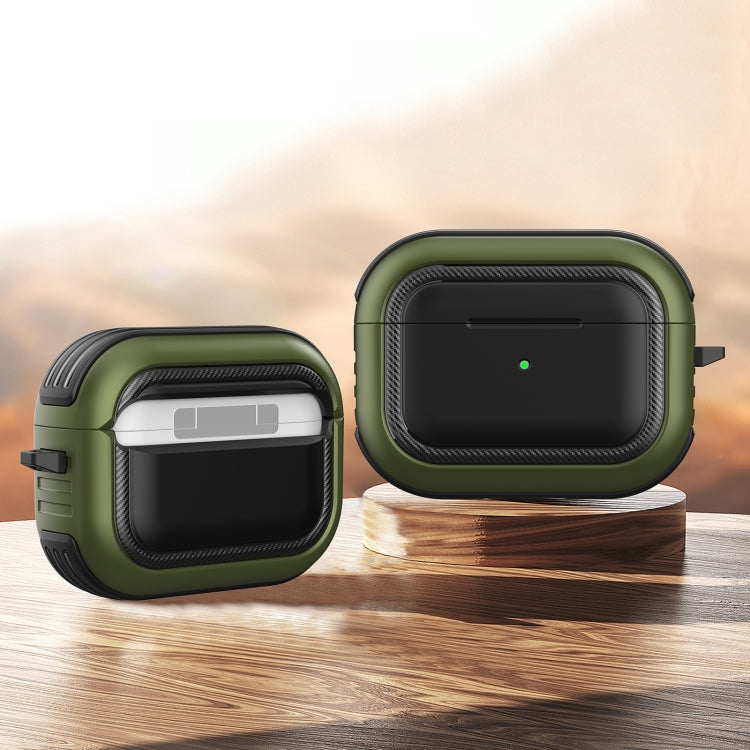 Wireless Earphones Shockproof TPU + PC Protective Case with Carabiner For AirPods Pro
